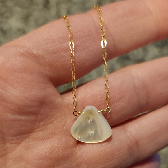 Handmade Jewelry - (5 For $25) Handmade Mother Of Pearl Dainty Layering Necklace 16"
